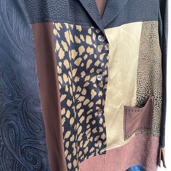 Vintage black/brown patchwork button down - Picture 4 of 6